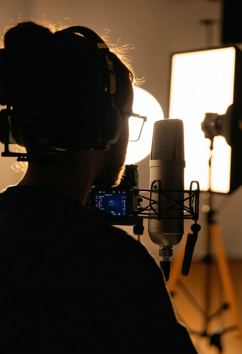 Blick ins Studio — Mikrofon und Licht für Interviews